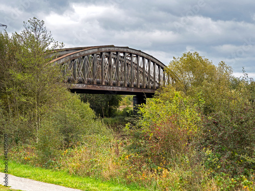 Disused railway bridge at Fairburn Ings, West Yorkshire, England © AngieC