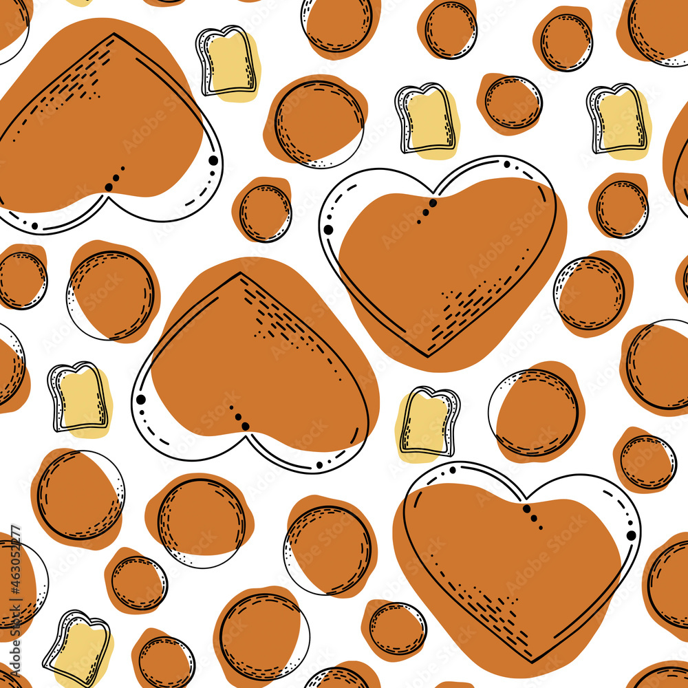 seamless pattern, toasts and bones from avocado, on a white background seamless pattern, toasts and bones from avocado, on a white background