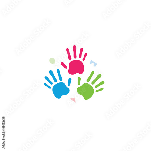Hands Print logo or icon design