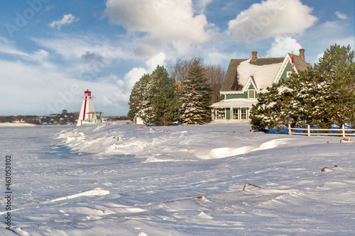 Fényképezés Lighthouse on the Brighton shore Charlottetown Prince Edward Island Canada,