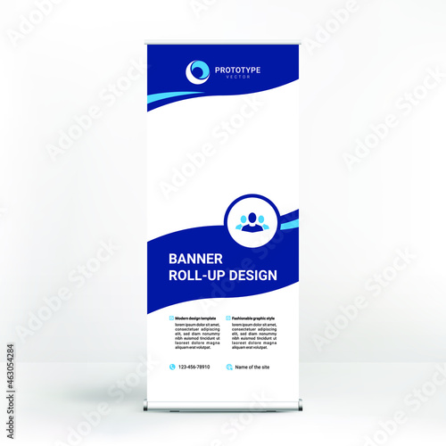 Advertising banner with fashionable gradient, roll-up banner, stand for conferences and seminars, web background