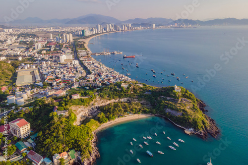 Fényképezés Aerial view over Nha Trang city, Vietnam taken from drone