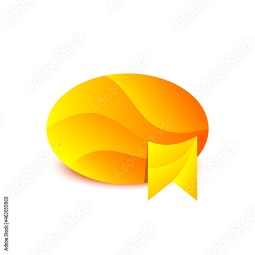coffee bean and bookmark logo concept, gradient, orange, modern and elegant style. suitable for logo, icon, symbol and sign