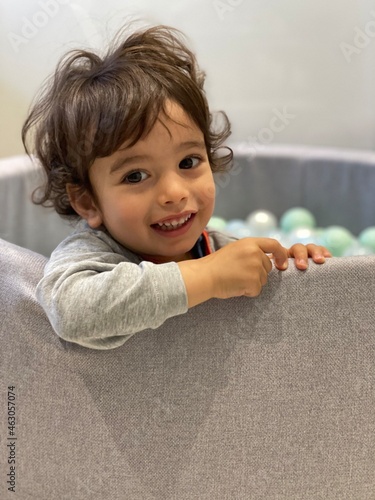 Child palying and smiling