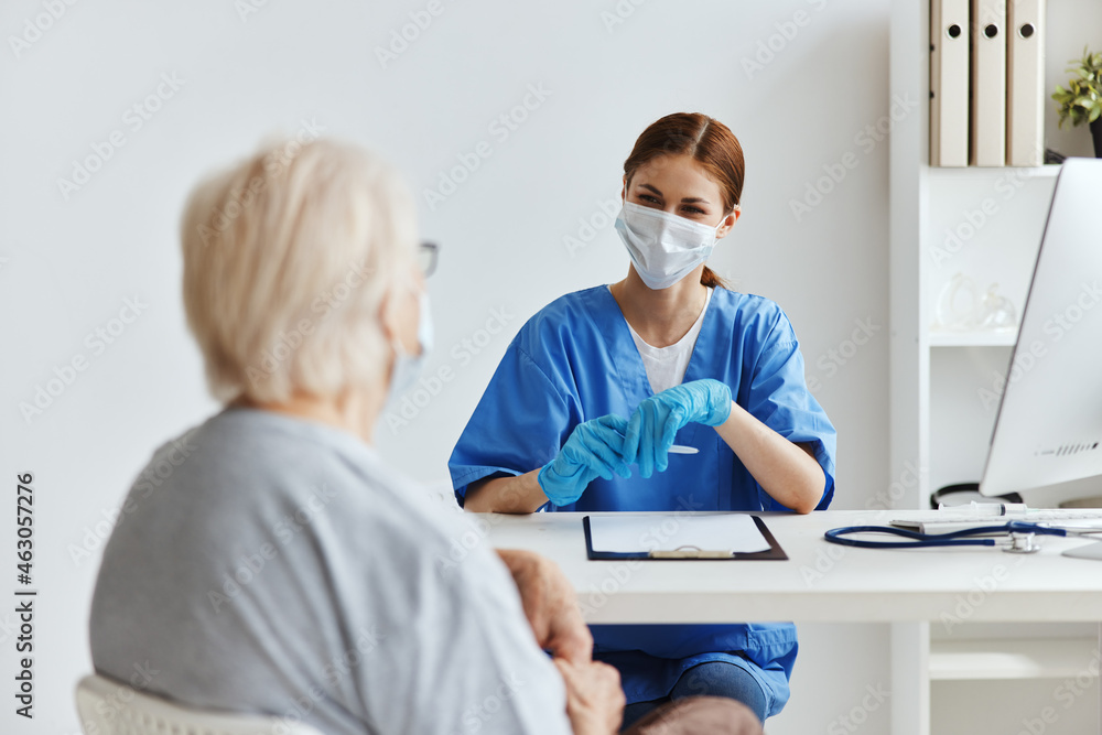 Fototapeta premium elderly woman and doctor examination checkup
