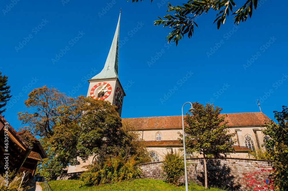 Burgdorf, Oberstadt, Stadtkirche, Kirchenhügel, Altstadt, Altstadthäuser, Schloss, Bern, Emmental, Wanderweg, Herbst, Schweiz