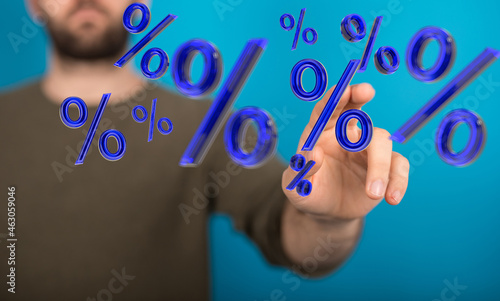 Sales icons floating in the...