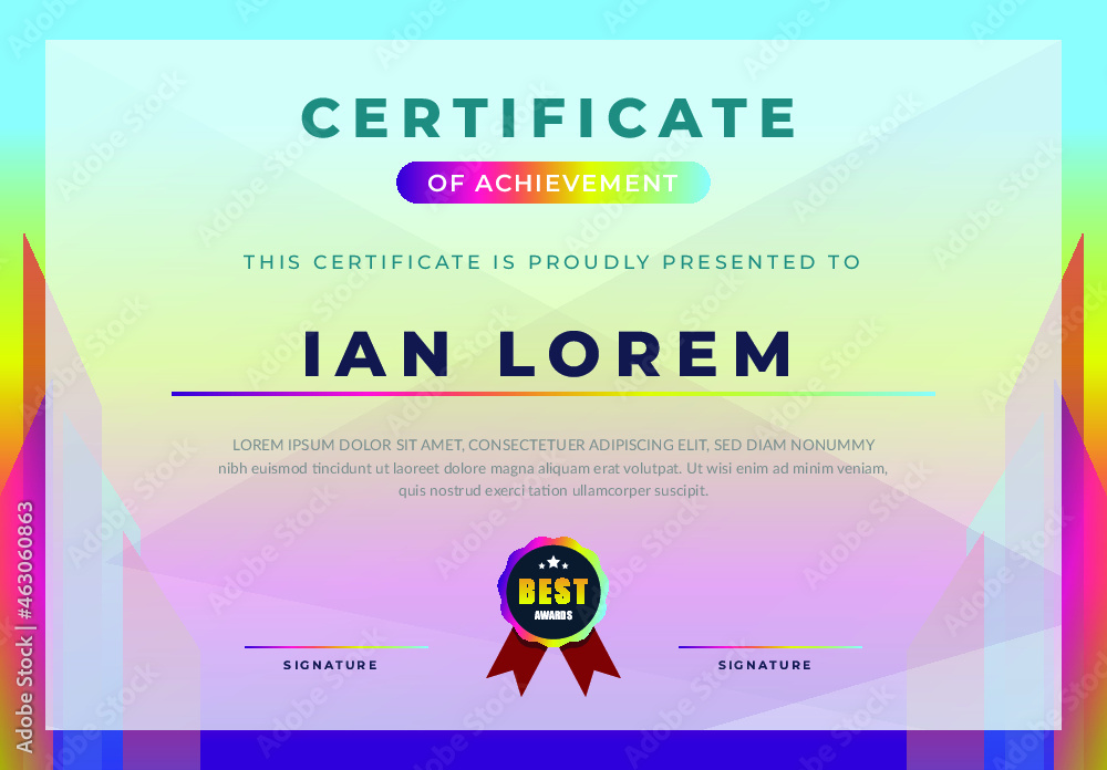 Fototapeta premium colorfull modern certificate