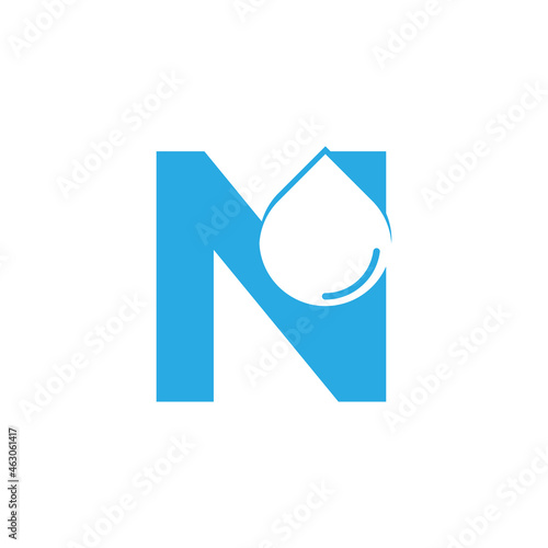 Free Download Initial Letter N Hydro Logo with Negative Space Water drop Icon Design Template Element - GFXLoad