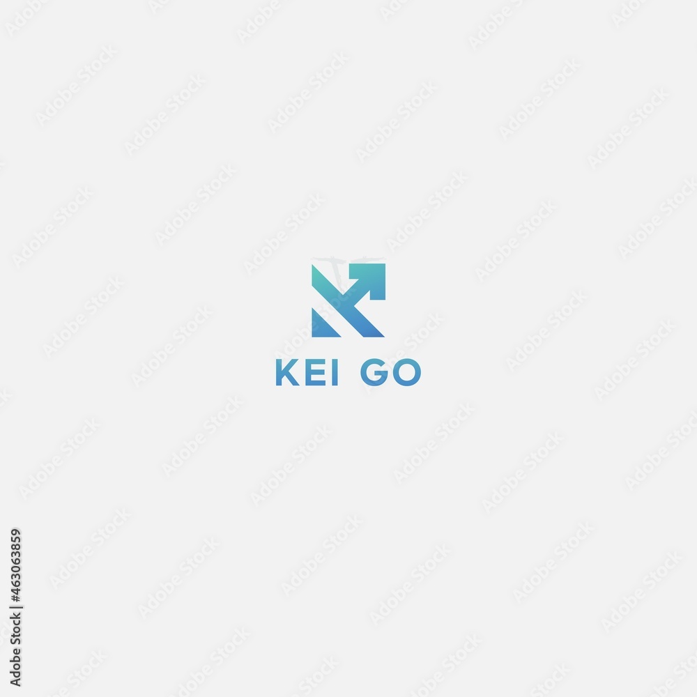 abstract K letter and arrow up go logo abstract K letter and arrow up go logo