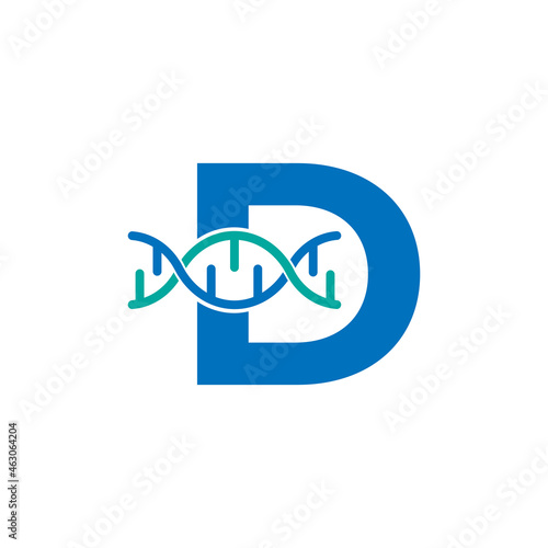 Initial Letter D Genetic Dna Icon Logo Design Template Element. Biological Illustration