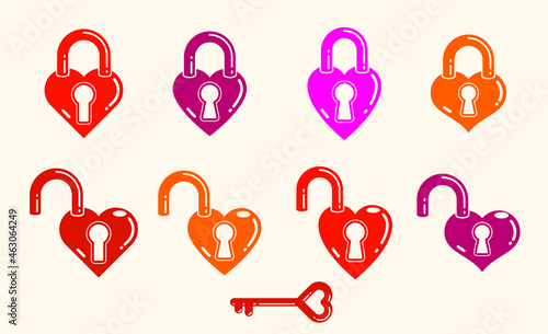 Heart shaped padlocks vecto...