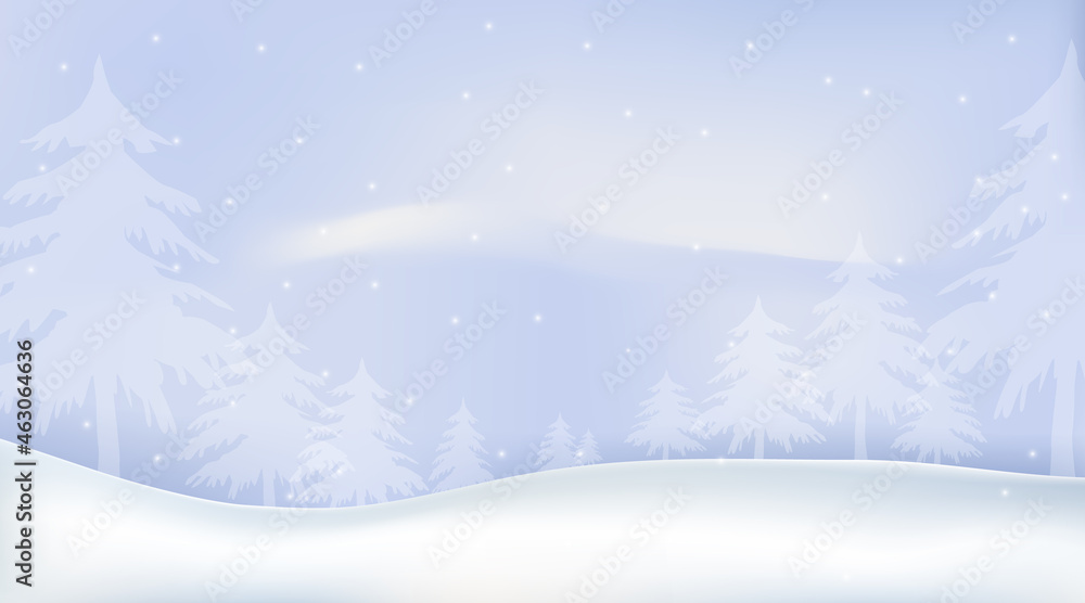 Winter holiday in forest Christmas season illustration background