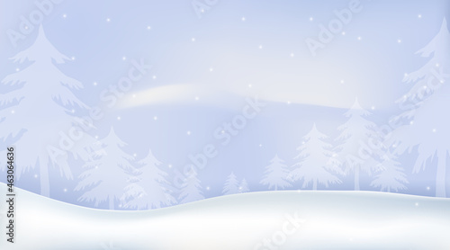 Winter holiday in forest Christmas season illustration background © kheat