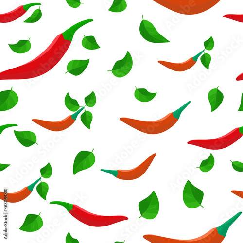 papper chili vegetable vector seamless pattern 
