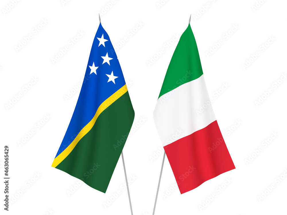 Italy and Solomon Islands flags Italy and Solomon Islands flags