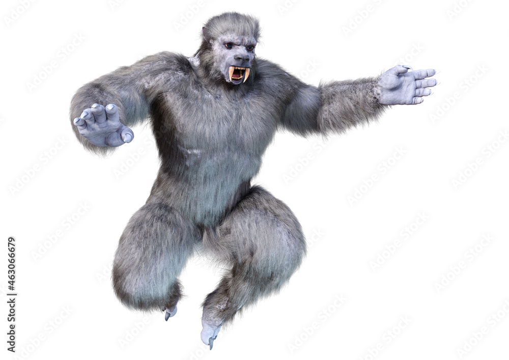 Fototapeta premium 3D Rendering Snow Beast on White