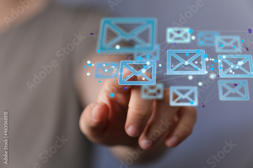 Network Communications with email symbol.