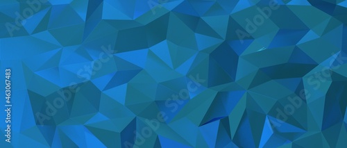 3D Illustration Geometric  Polygon  Line Triangle pattern shape with molecule structure. Polygonal with blue background