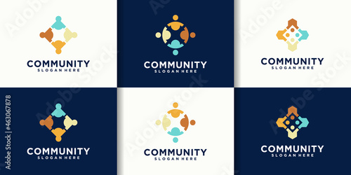 People foundation and community logo set