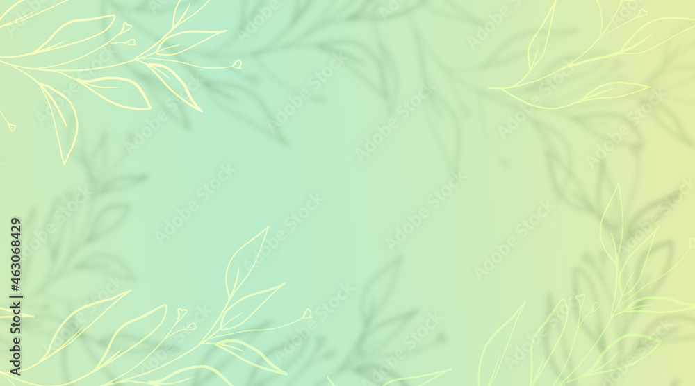 Hand drawn grass on a green background with gradient and light and shadow effects. Space for your own design.

