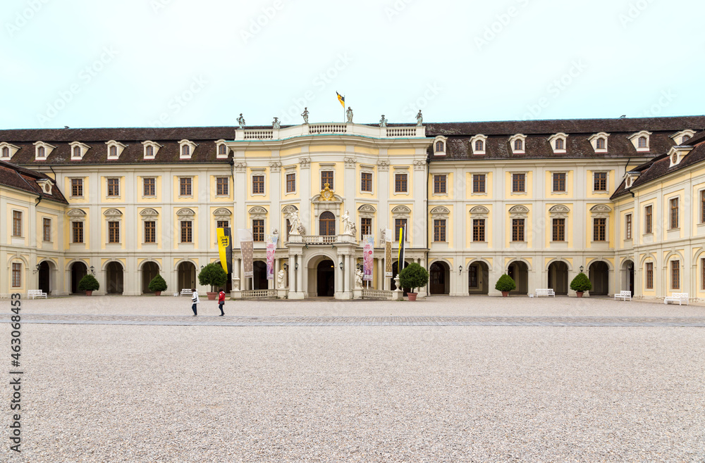 Ludwigsburg, Germany. The facade of one of the buildings of the palace of the rulers of the Württemberg house, 1704-1733
