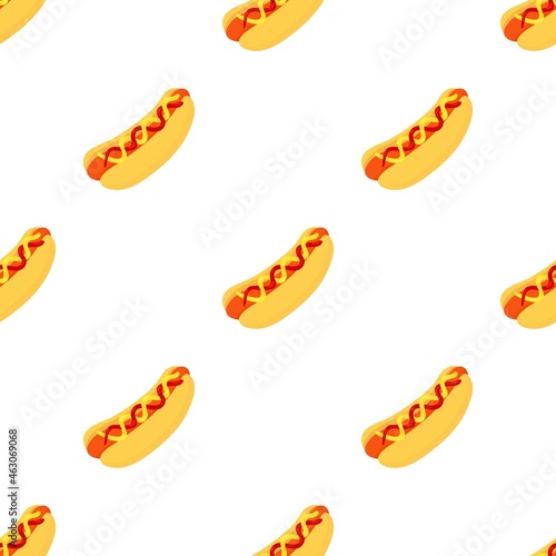 Hotdog pattern seamless background texture repeat wallpaper geometric vector