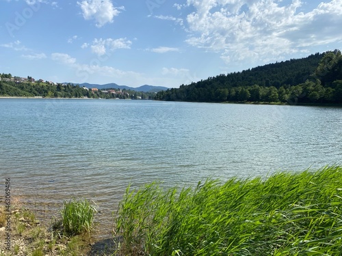 Lake Bajer or Artificial reservoir Bajer on the river Licanka, Fuzine - Gorski kotar, Croatia (Umjetno akumulacijsko jezero Bajer na rijeci Ličanki ili Bajersko jezero, Fužine - Gorski kotar, Hrvatska photo