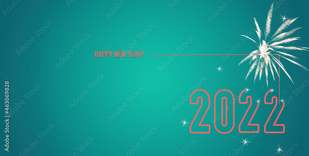 Happy New Year 2022! Green background