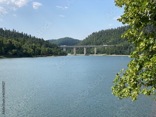 Lake Bajer or Artificial reservoir Bajer on the river Licanka, Fuzine - Gorski kotar, Croatia (Umjetno akumulacijsko jezero Bajer na rijeci Ličanki ili Bajersko jezero, Fužine - Gorski kotar, Hrvatska photo