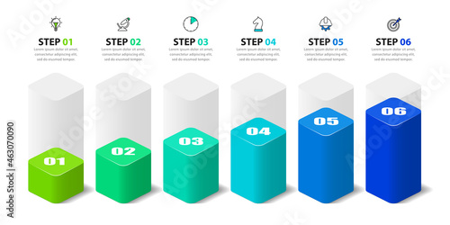 Infographic design template. Creative concept with 6 steps