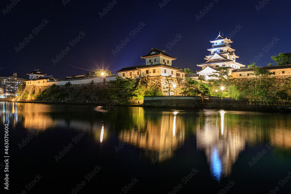 ライトアップされた今治城　愛媛県今治市　Illuminated Imabari Castle Ehime-ken Imabari city