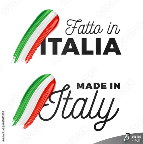 Vector logos on a white background : "Fatto in Italia", "Made in Italy"