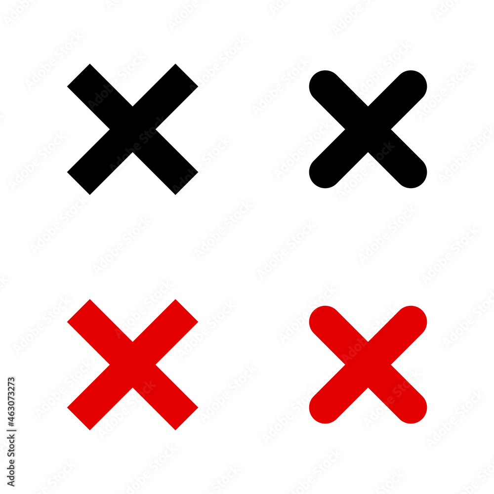 Obraz premium Cross sign vector icon. Delete red icon