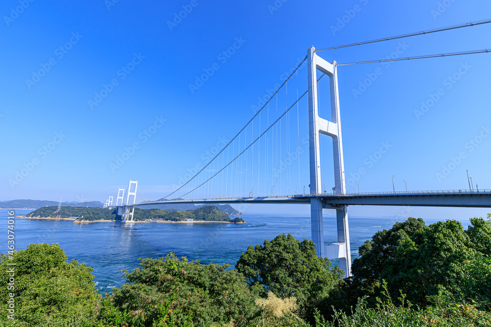 糸山展望台から見たしまなみ海道(来島海峡大橋) 愛媛県今治市 Shimanami Kaido seen from Itoyama Observatory (Kurushima Kaikyo Bridge) Ehime-ken Imabari city 糸山展望台から見たしまなみ海道(来島海峡大橋) 愛媛県今治市 Shimanami Kaido seen from Itoyama Observatory (Kurushima Kaikyo Bridge) Ehime-ken Imabari city