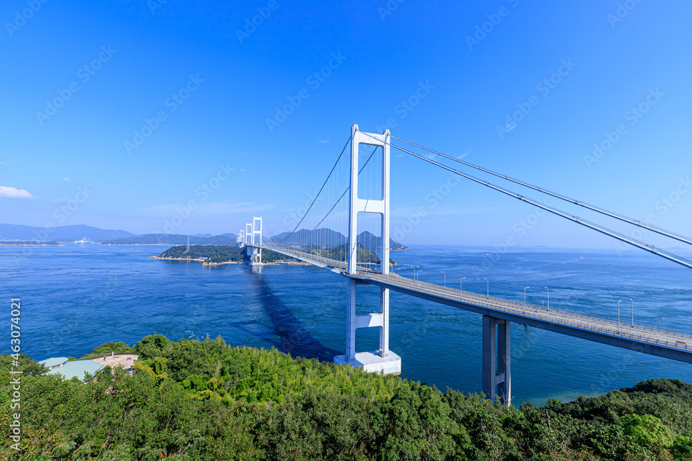 糸山展望台から見たしまなみ海道(来島海峡大橋) 愛媛県今治市 Shimanami Kaido seen from Itoyama Observatory (Kurushima Kaikyo Bridge) Ehime-ken Imabari city 糸山展望台から見たしまなみ海道(来島海峡大橋) 愛媛県今治市 Shimanami Kaido seen from Itoyama Observatory (Kurushima Kaikyo Bridge) Ehime-ken Imabari city