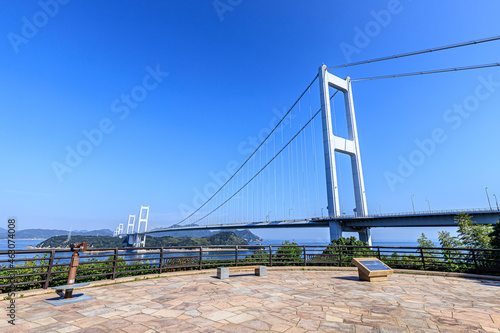                                                                                              Shimanami Kaido seen from Itoyama Observatory  Kurushima Kaikyo Bridge  Ehime-ken Imabari city