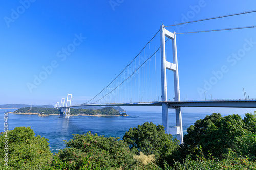 Fototapeta Naklejka Na Ścianę i Meble -  糸山展望台から見たしまなみ海道（来島海峡大橋）　愛媛県今治市　Shimanami Kaido seen from Itoyama Observatory (Kurushima Kaikyo Bridge) Ehime-ken Imabari city