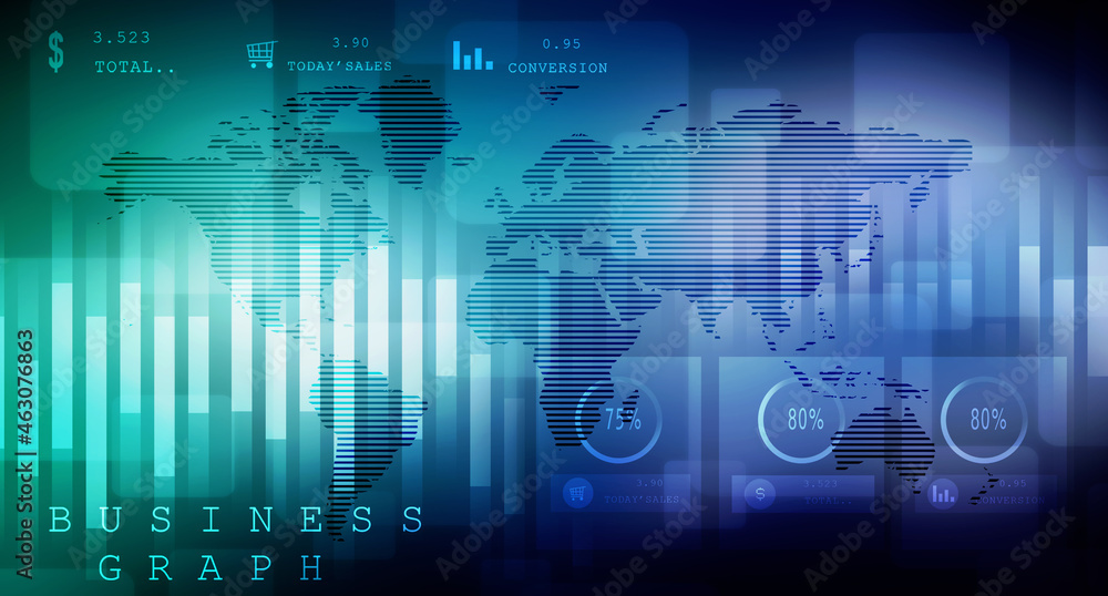 2d rendering Stock market online business concept. business Graph 2d rendering Stock market online business concept. business Graph