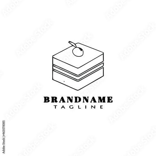 brownie logo cartoon design symbol icon black isolated vector illustration