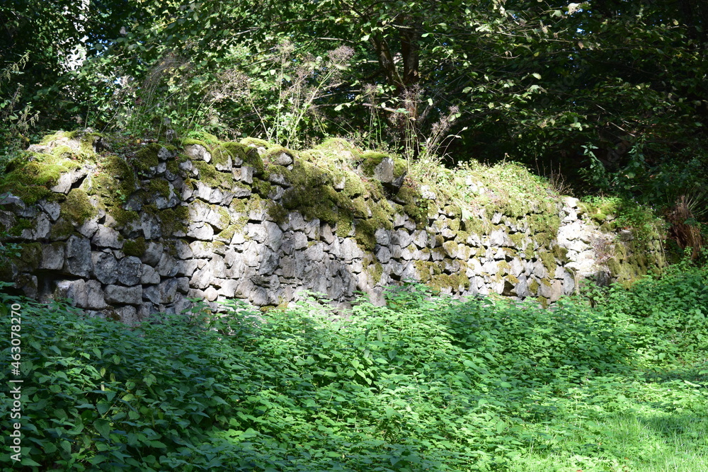 originale Mauer der Ruine der Burg Aremberg