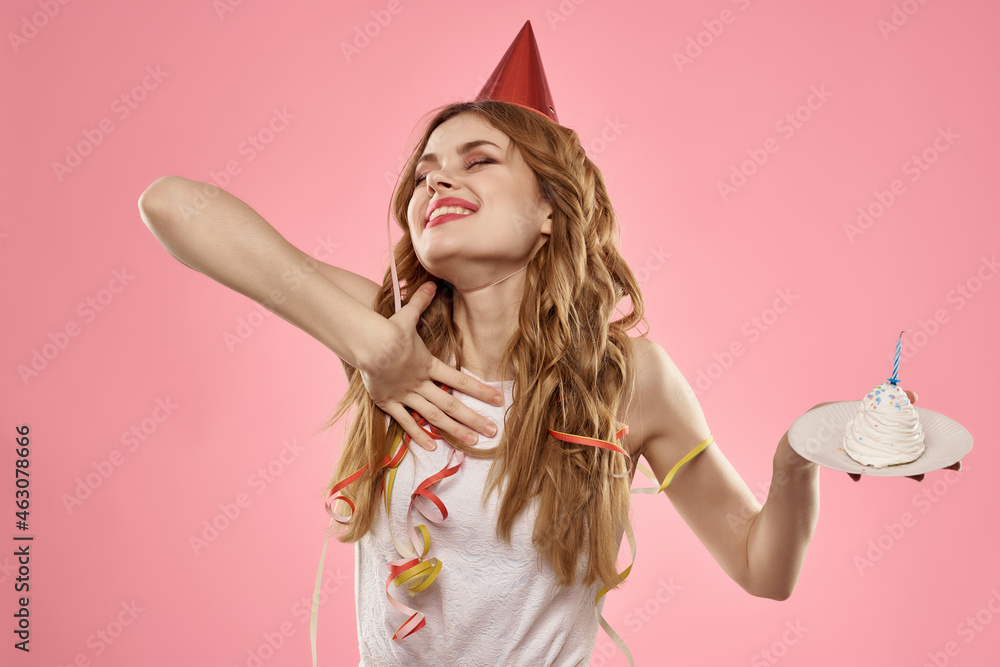 cheerful woman cake birthday fun holiday cheerful woman cake birthday fun holiday