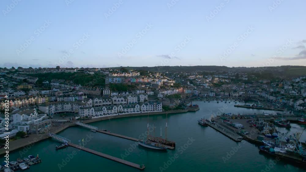 Brixham Marina and Harbour from a drone, Brixam, Devon, England, Europe Brixham Marina and Harbour from a drone, Brixam, Devon, England, Europe