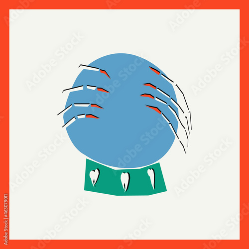 Magic ball on a light background. Halloween concept. Greeting card.