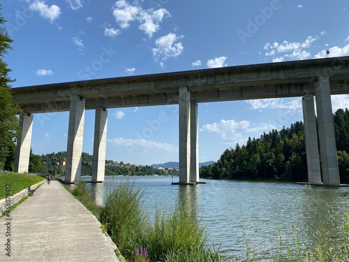 Viadukt over lake Bajer, Bajer Bridge or Viaduct Bajer in Fuzine - Gorski kotar, Croatia (Most Bajer, Viadukt Bajer, Bajerov most ili Vijadukt Bajer u Fužinama - Gorski kotar, Hrvatska) © Mario