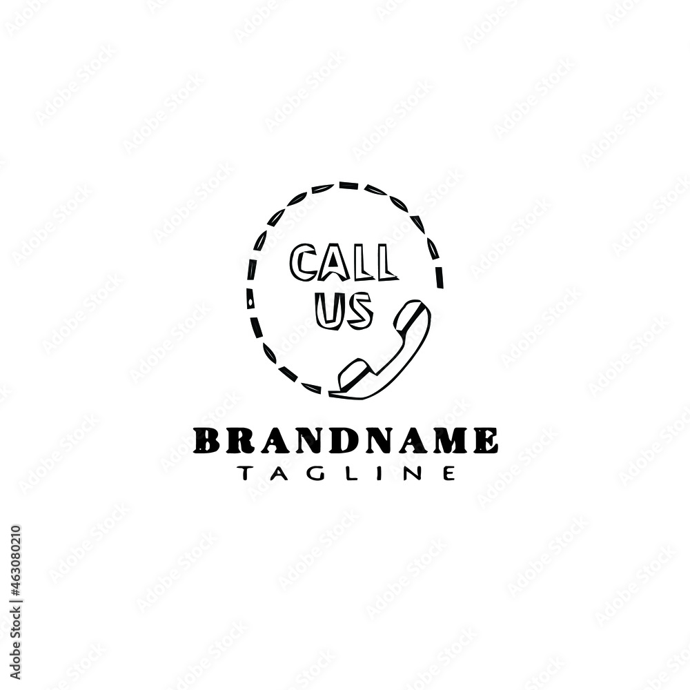call us now logo cartoon design template icon black isolated vector cute call us now logo cartoon design template icon black isolated vector cute