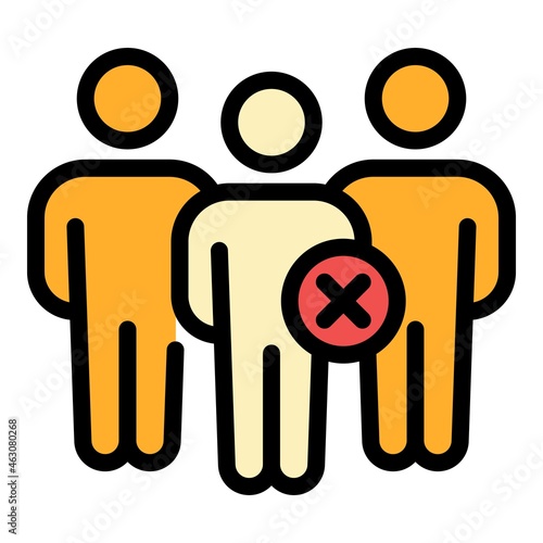 People distance icon. Outline people distance vector icon color flat isolated