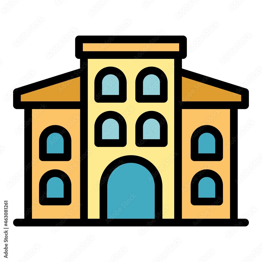 University campus icon. Outline University campus vector icon color flat isolated University campus icon. Outline University campus vector icon color flat isolated