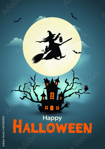 Happy Halloween dig letter background. vector illustration design