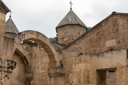 Armenia, Haghartsin, September 2021. The walls of the monastery and the dome of the church.